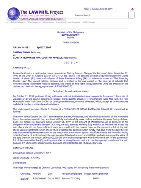 violation of b.p. bilang 22 acquitted|G.R. No. 141181.